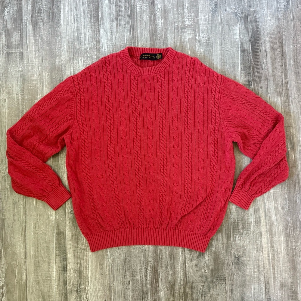 Red Cable Knit Sweater